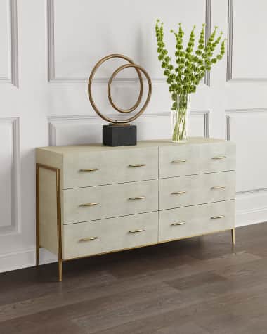Interlude Home Morand Faux Shagreen 6-Drawer Chest