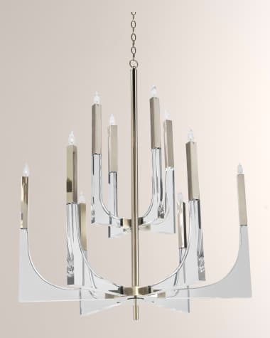 John-Richard Collection 10-Light Acrylic & Nickel Chandelier