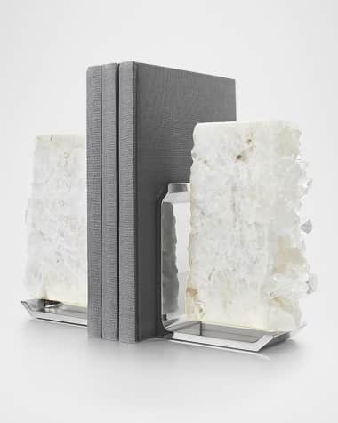 ANNA New York Fim Crystal Quartz Bookends, Set of 2