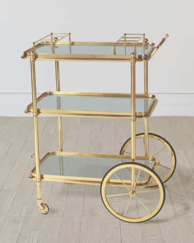 William D. Scott for Global Views Spoke Wheel Bar Cart