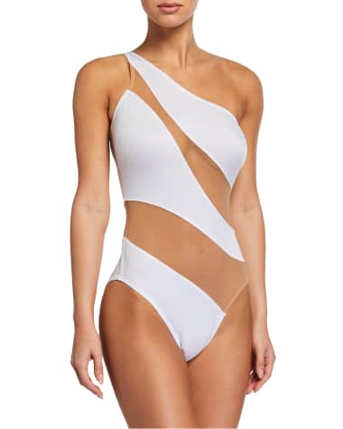 Norma Kamali Mio Snake Mesh One-Piece Swimsuit