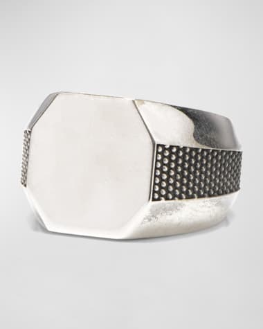 Emanuele Bicocchi Men's Silver Octagon Signet Ring