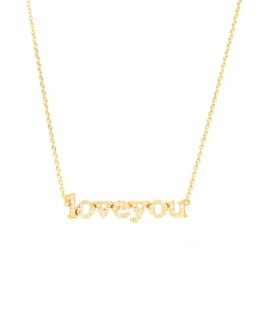 Jennifer Meyer 18k Diamond Love You Necklace