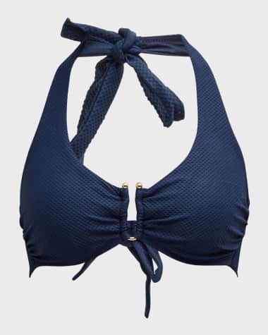 Heidi Klein Core Textured U-Bar Bikini Top (D-G Cup)