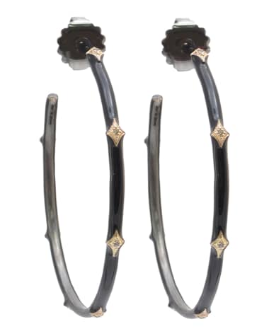 Armenta Cuento Hoop Earrings, Black