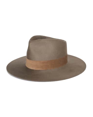 Janessa Leone Alara Wool Fedora Hat w/ Pig Suede Band