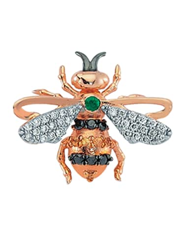 BeeGoddess Honey Bee 14k Multi-Stone Earring, Single