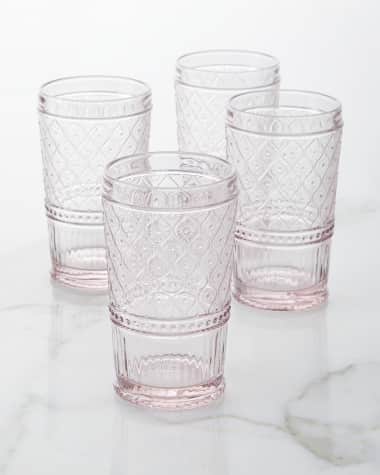 Godinger Pink Claro Highball Glasses, Set of 4