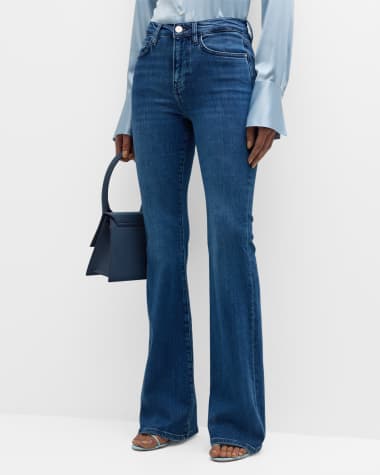 FRAME Le High Flare Light-Wash Denim Jeans