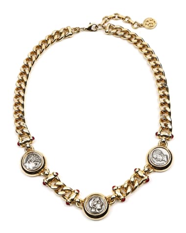 Ben-Amun Roman Coin 3-Station Necklace