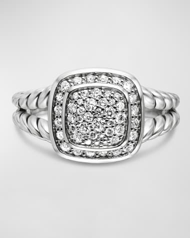 David Yurman Petite Albion Ring with Diamonds in Silver, 7mm
