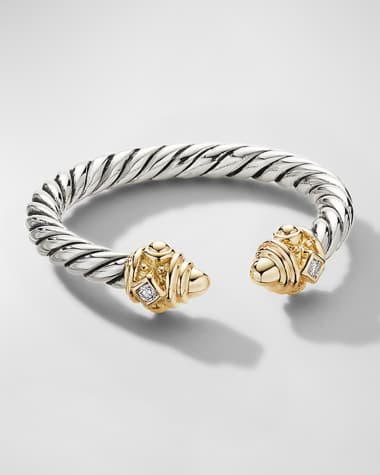 David Yurman 2.3mm Renaissance Color Ring with 14K Gold and Diamonds in Silver