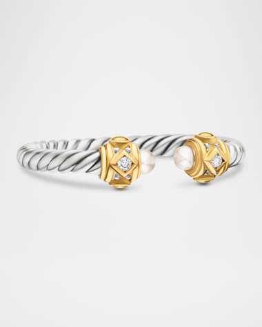 David Yurman 2.3mm Renaissance Color Ring with 14K Gold and Diamonds in Silver