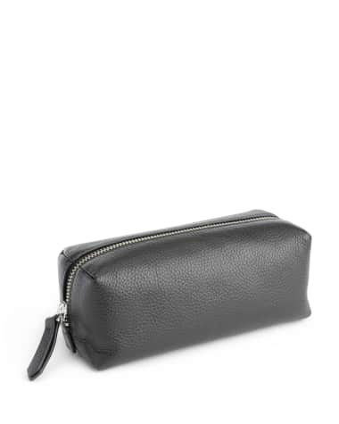 ROYCE New York Monogrammed Leather Zippered Utility Bag