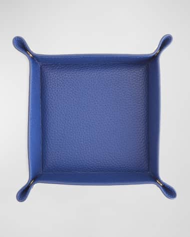 ROYCE New York Monogrammed Leather Catchall Valet Tray