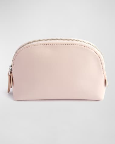 ROYCE New York Monogrammed Compact Leather Cosmetic Bag