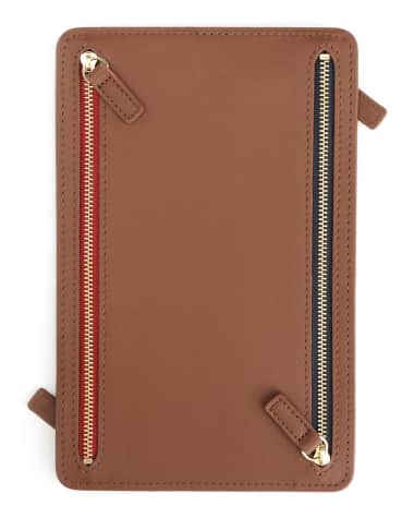 ROYCE New York Monogrammed Leather RFID Blocking Foup Zip Travel Organizer