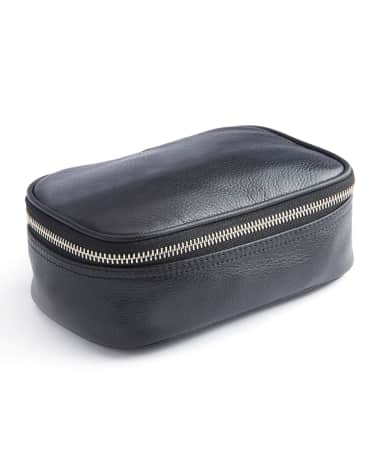 ROYCE New York Monogrammed Travel Tech Organizer Leather Case