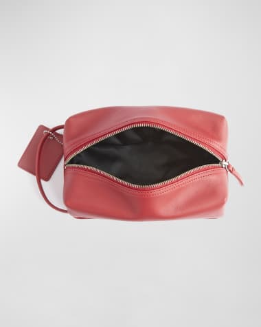 ROYCE New York Monogrammed Compact Leather Toiletry Bag