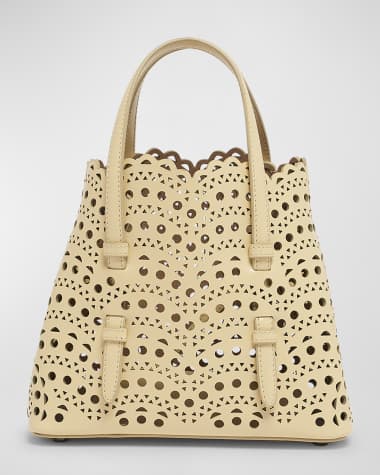 ALAIA Mina 20 Tote Bag in Vienne Wave Perforated Leather