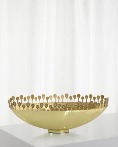John-Richard Collection Polished Brass Oval Crown Bowl