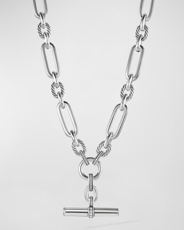 David Yurman Lexington Chain Necklace with Diamonds in Silver, 9.8mm, 18"L