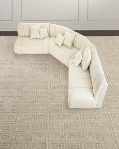 Haute House Malia Channel-Tufted Sectional Sofa