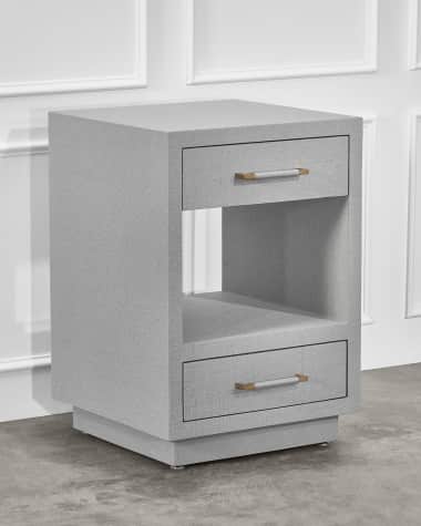 Interlude Home Taylor Small Bedside Chest, Gray
