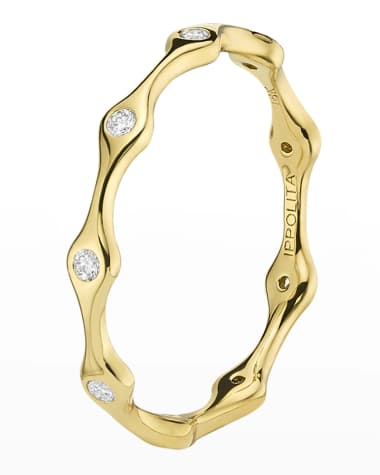 Ippolita 18K Starlight Diamond 9-Station Skinny Band Ring