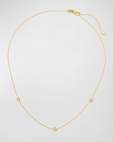 Roberto Coin 18k White & Yellow Gold 3-Diamond Necklace