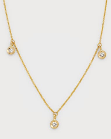 Roberto Coin 18k 3-Diamond Dangle Necklace