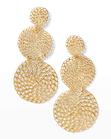 Gas Bijoux Onde Gourmette Hammered Chain Drop Earrings
