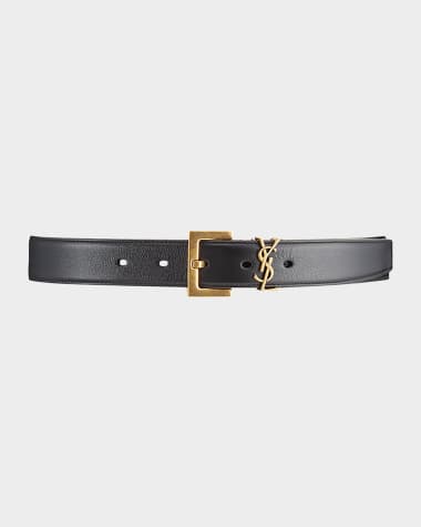 Saint Laurent Box Laque YSL Leather Belt