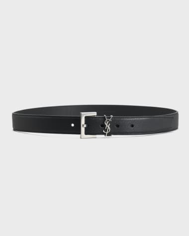 Saint Laurent YSL Cintura Box Leather Belt