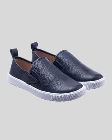Elephantito Boy's Slip-On Leather Sneakers, Toddler/Kids
