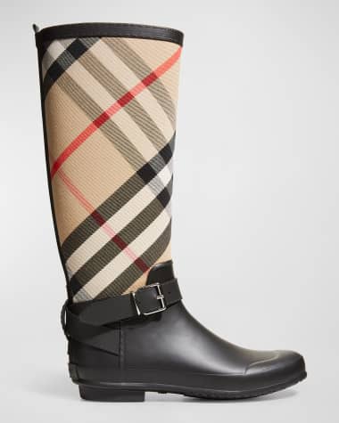 Burberry Simeon Vintage Check Moto Rain Boots