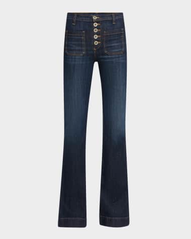 Ramy Brook Cindy High-Rise Flare Stretch Denim Jeans