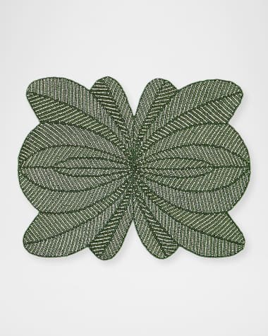 Nomi K Green Peacock Hand-Beaded Placemat