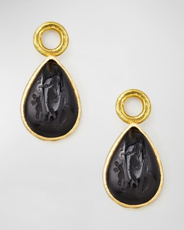 Elizabeth Locke 19k Gold Venetian Crystal Pear Earring Charms