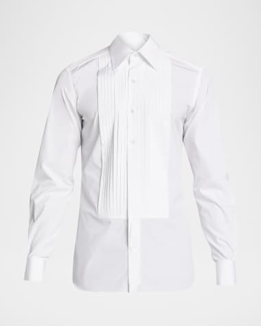 TOM FORD Men's Plisse Plastron Tuxedo Shirt