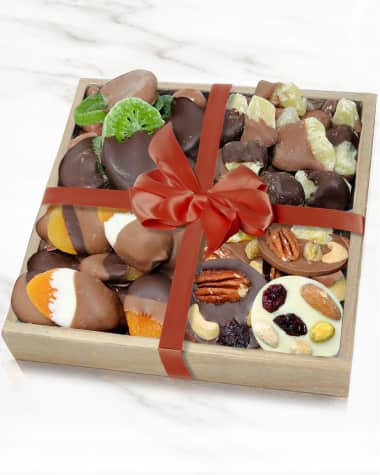 Chocolate Covered Company Premium Belgian Chocolate Dipped Fruit and Mendiant Gift Tray