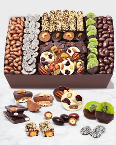 Chocolate Covered Company Premium Belgian Chocolate Covered Caramel Nut and Fruit Tray