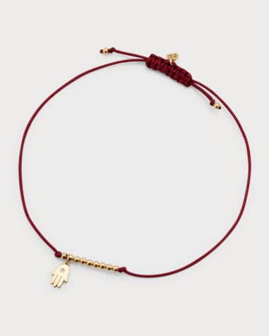 Sydney Evan Diamond Hamsa Pull-Cord Bracelet