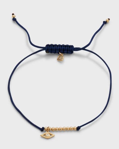 Sydney Evan Diamond Evil Eye Pull-Cord Bracelet