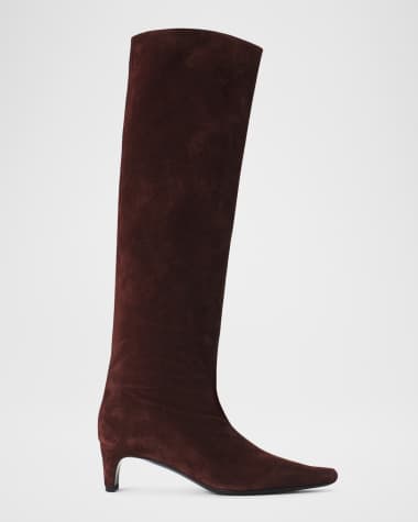 STAUD Wally Suede Patchwork Tall Boots