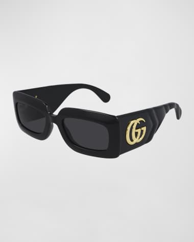 Gucci Oversized Rectangular Acetate Sunglasses