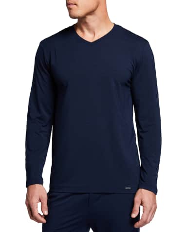 Hanro Men's Casuals V-Neck Long-Sleeve T-Shirt