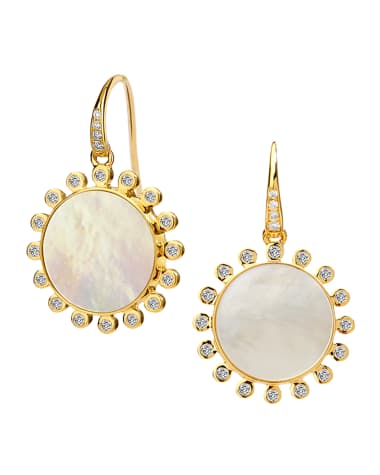Syna 18k Mother-of-Pearl and Diamond Sun Drop Earrings