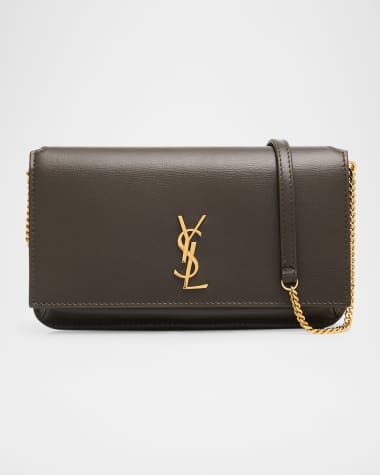 Saint Laurent YSL Monogram Phone Holder Crossbody Bag in Leather