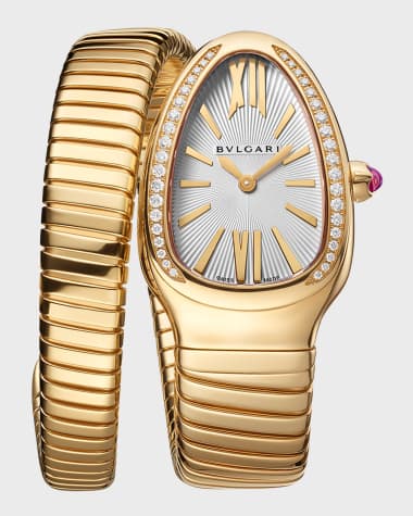 BVLGARI Serpenti 35mm 18K Yellow Gold Diamond Watch, Size Small